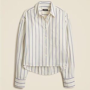 NWT J.Crew Oversized Cropped Striped Shirt